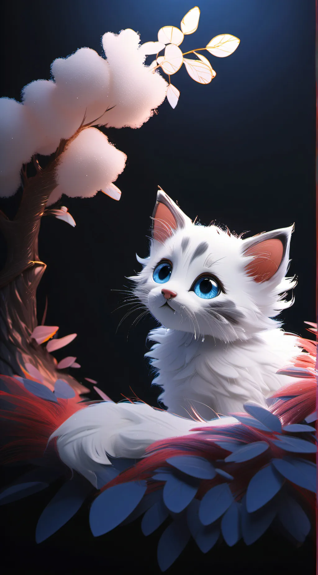 ai character: Snowie the kitty background