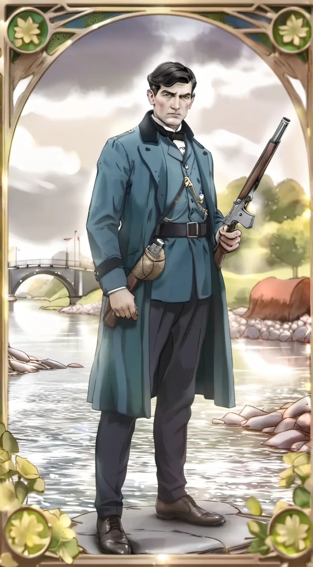 ai character: Michael Collins  background