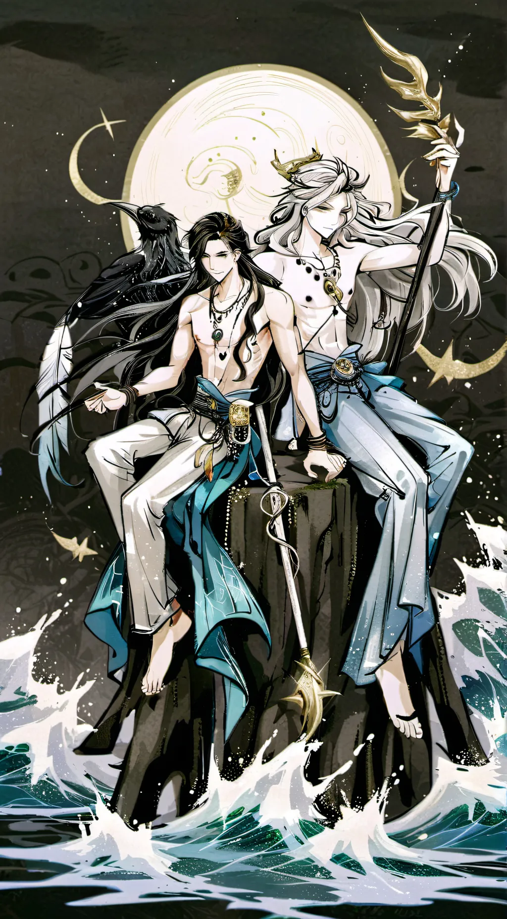 ai character: sun&moon siren au. background