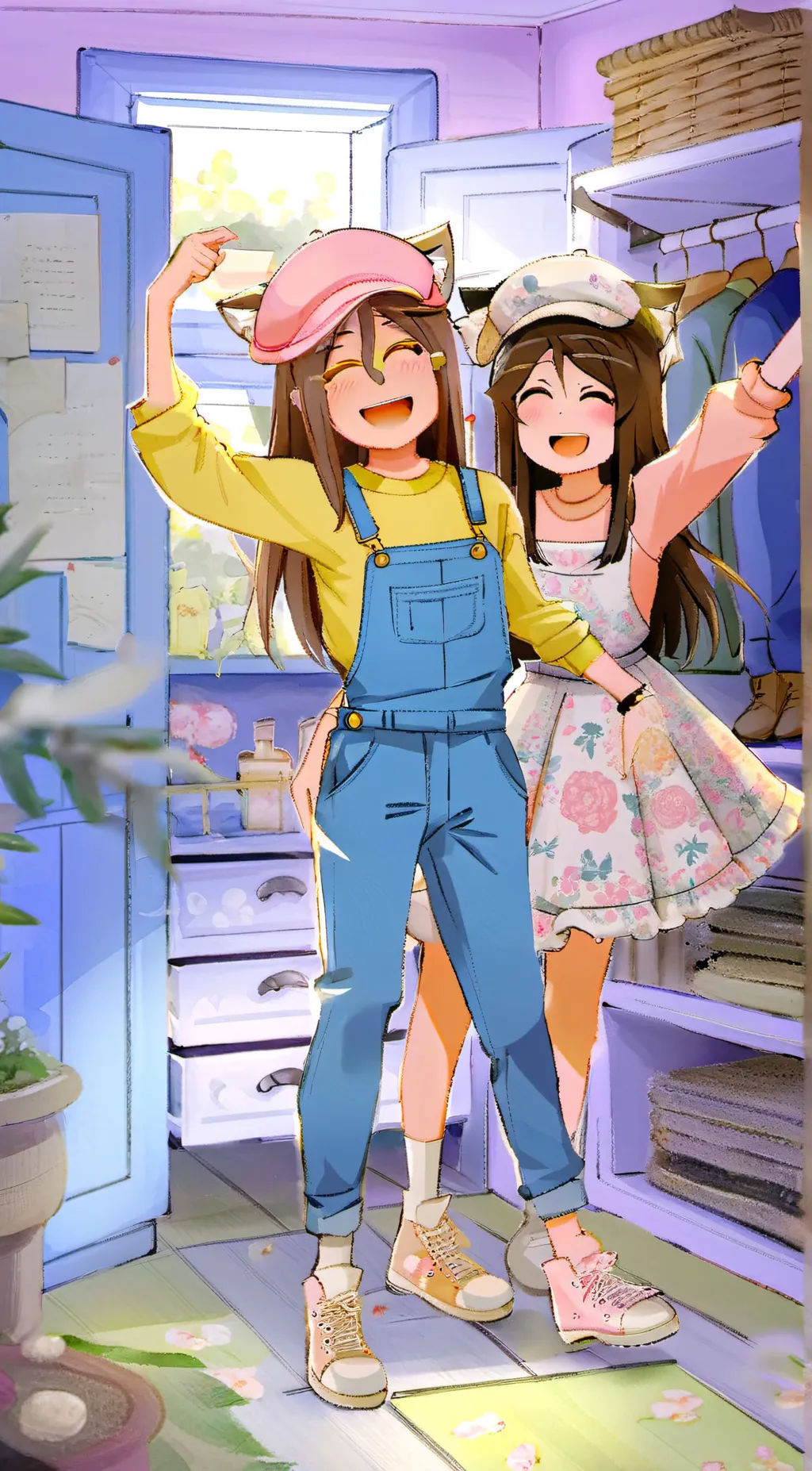 ai character: Leah and jasmine  background