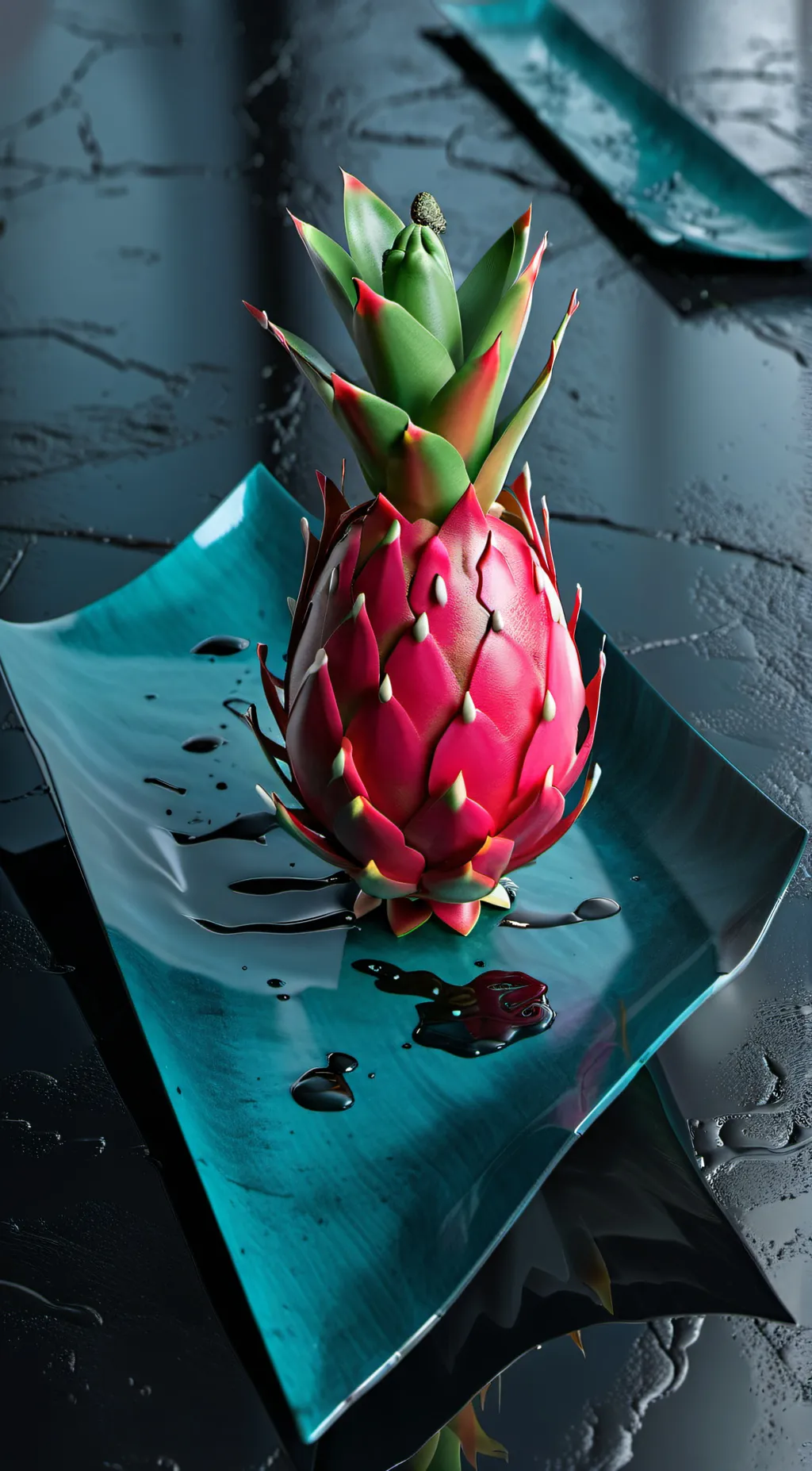 ai character: Dragon-pineapple  background