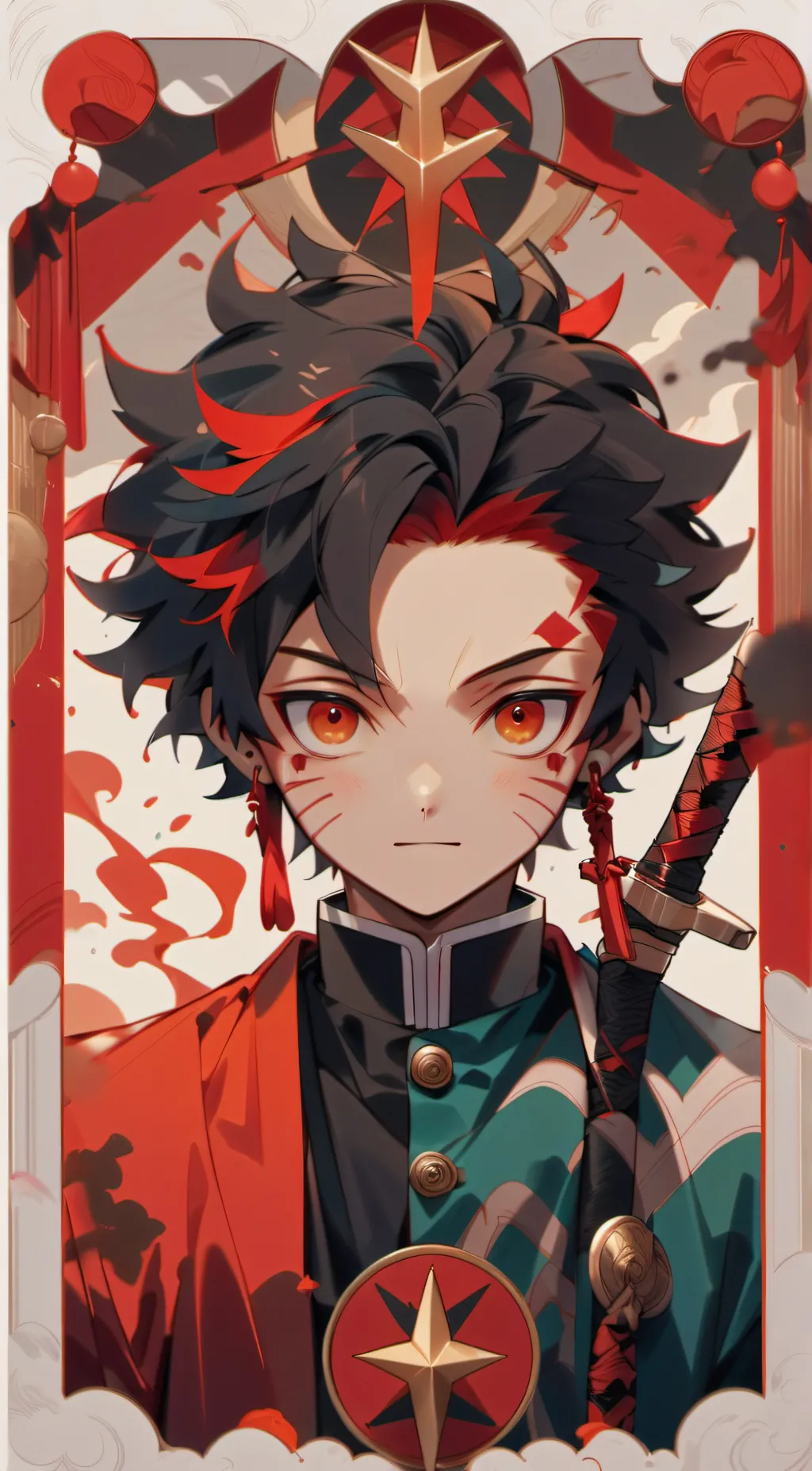 ai character: Tanjiro  background