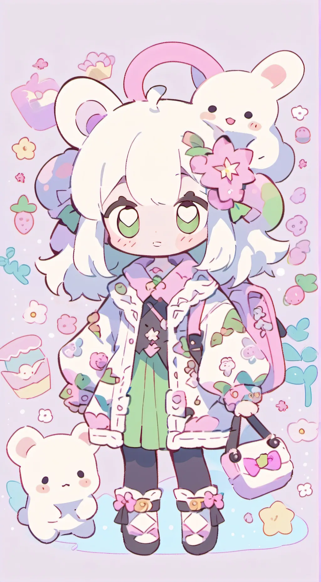 ai character: smiling critters  background