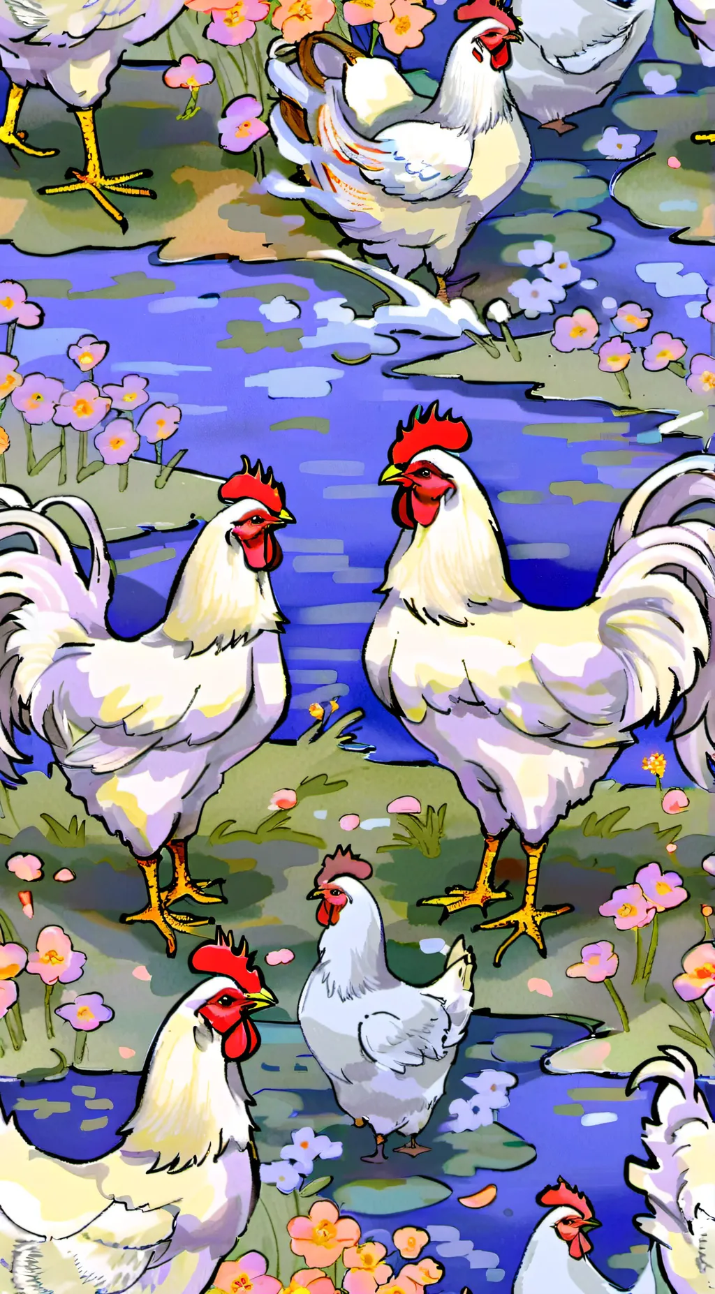 ai character: chicken coop background