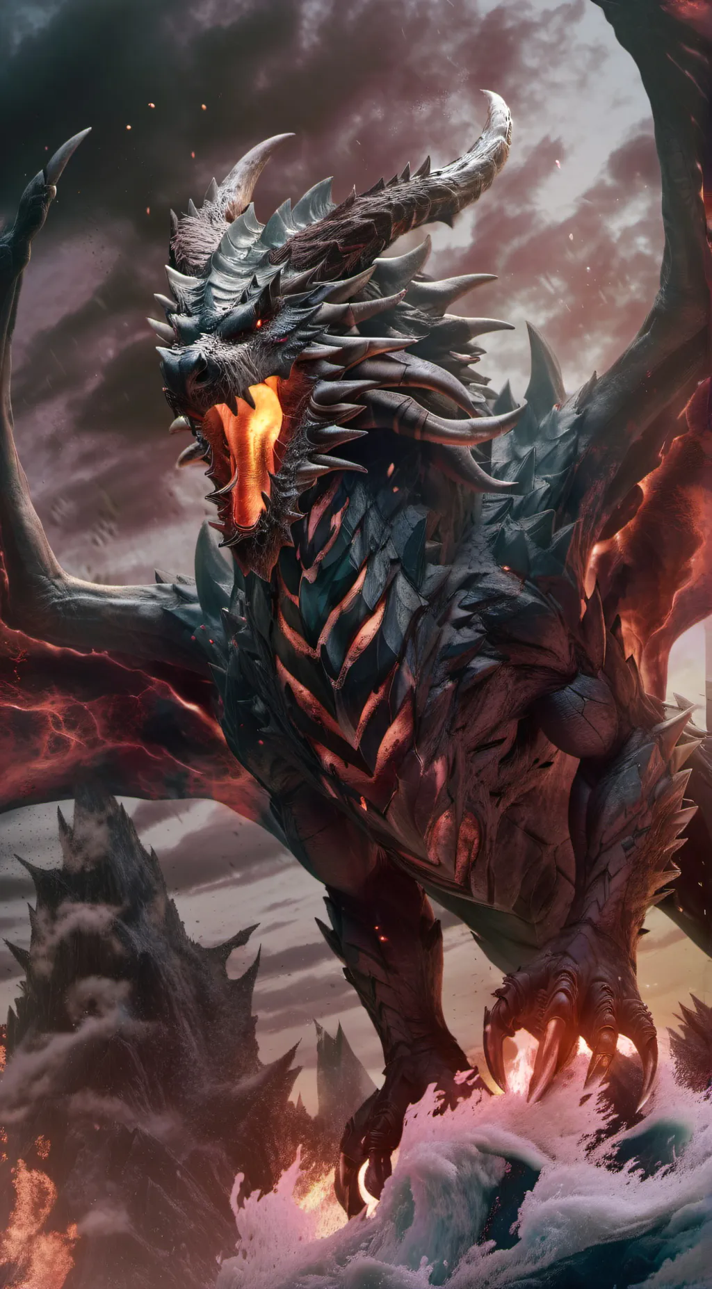 ai character: Volcano background