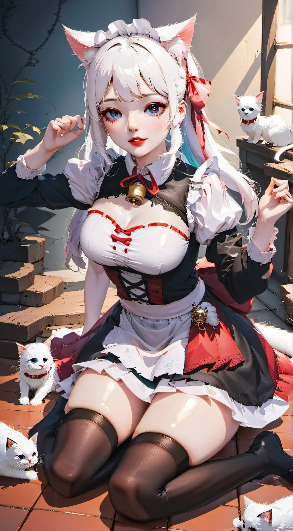 ai character: Cat Maid  background
