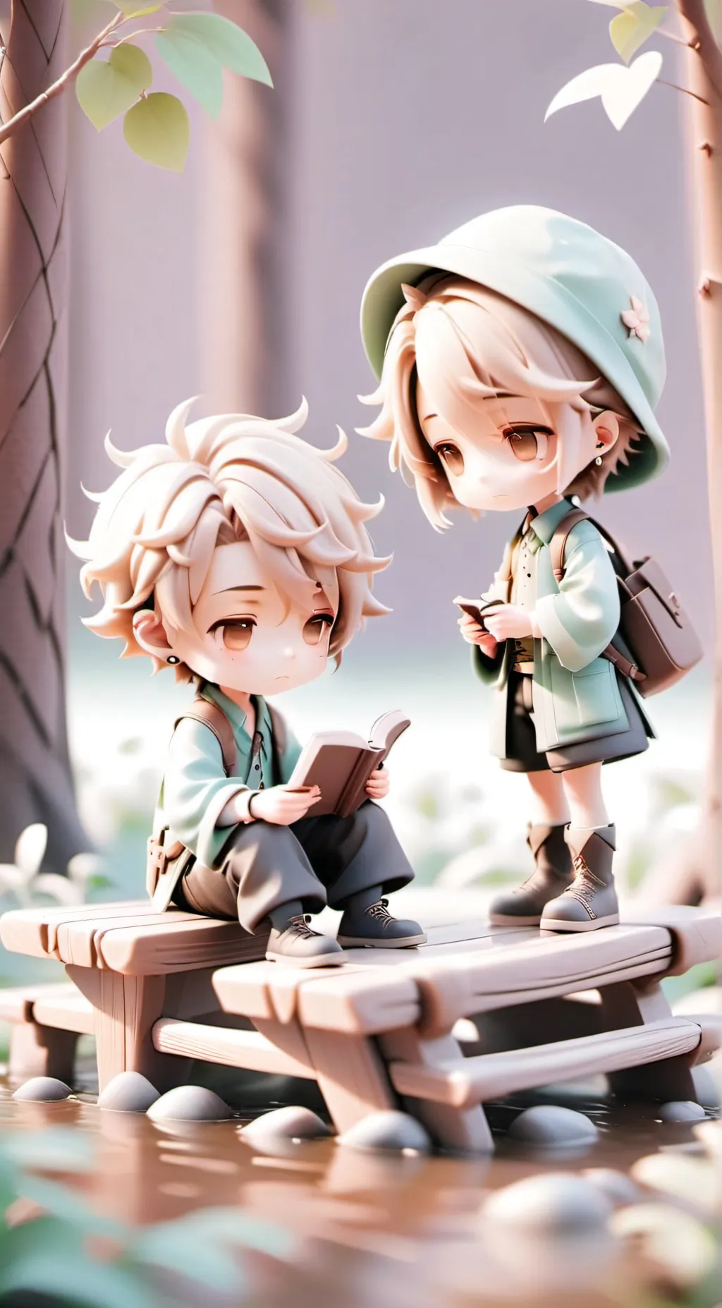 ai character: love triangle background