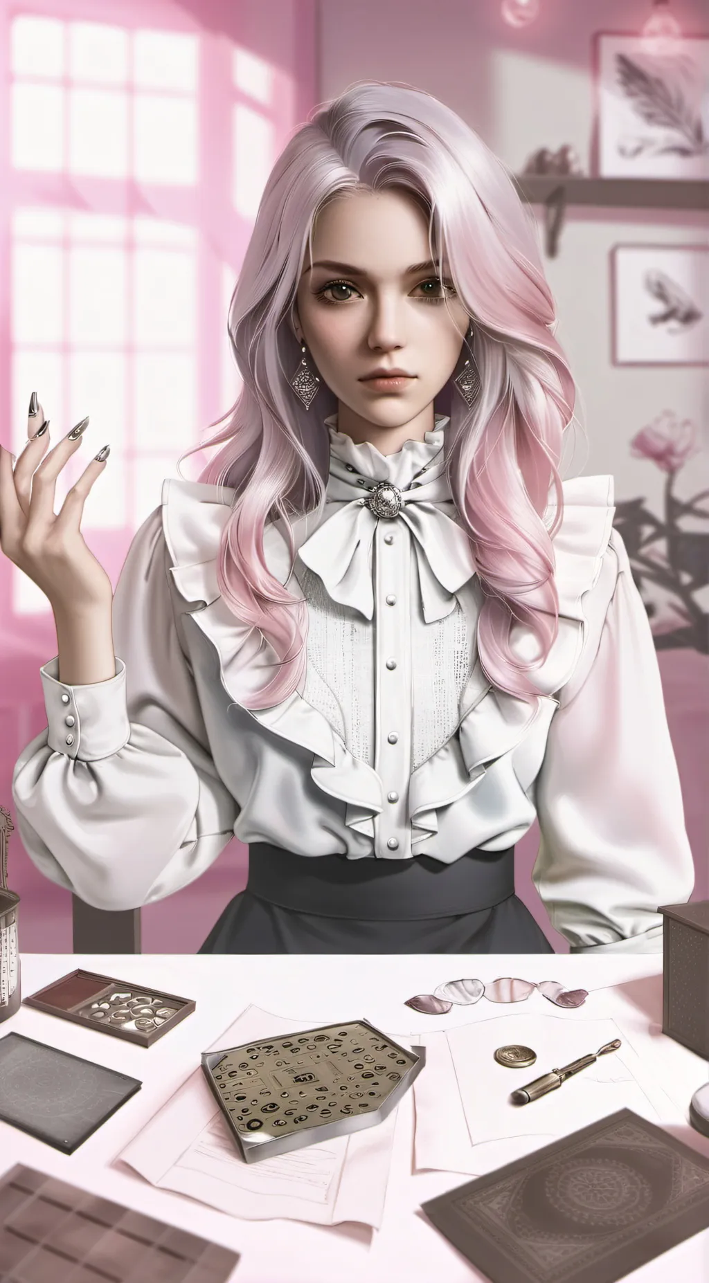 ai character: cue gurl background