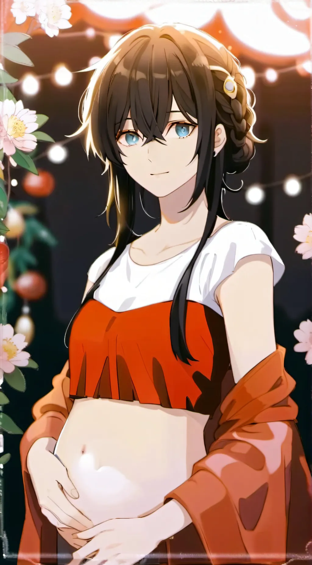 ai character: pregnant  background