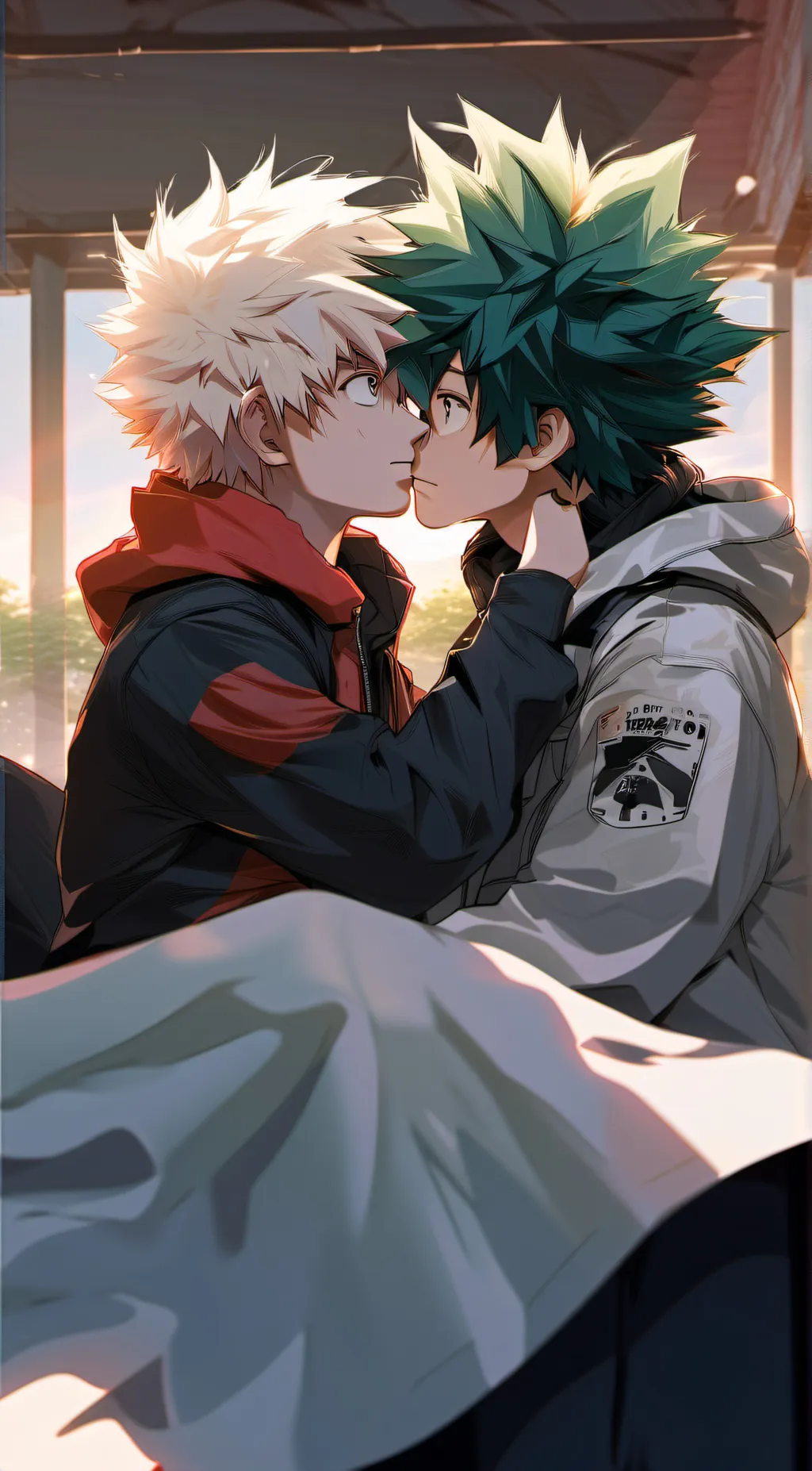 ai character: bakugo and deku background