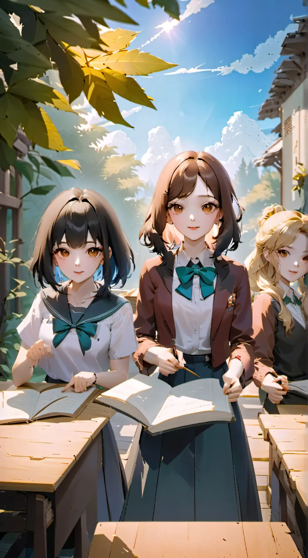 ai character: All girls school  background