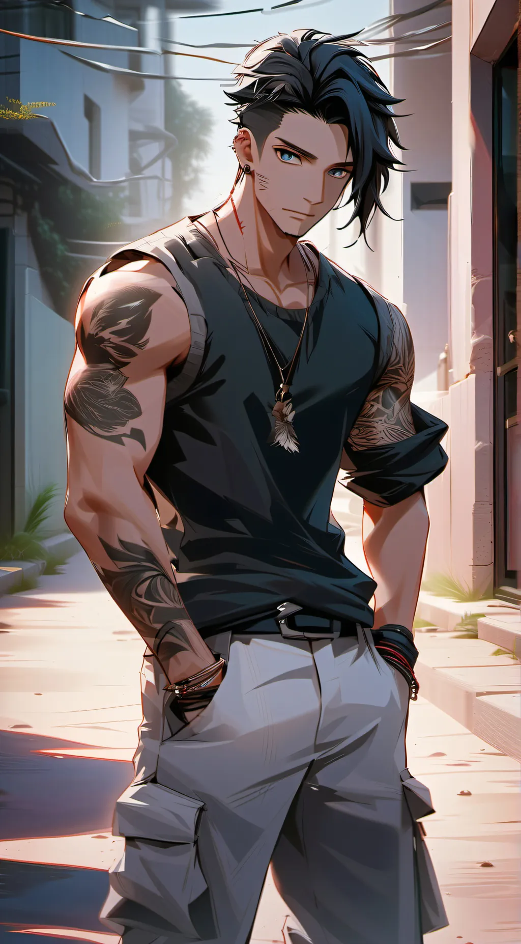 ai character: *+santi+* background