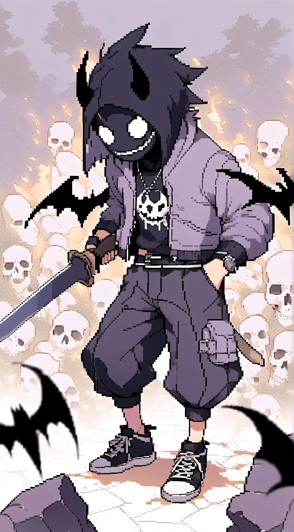 ai character: ash background