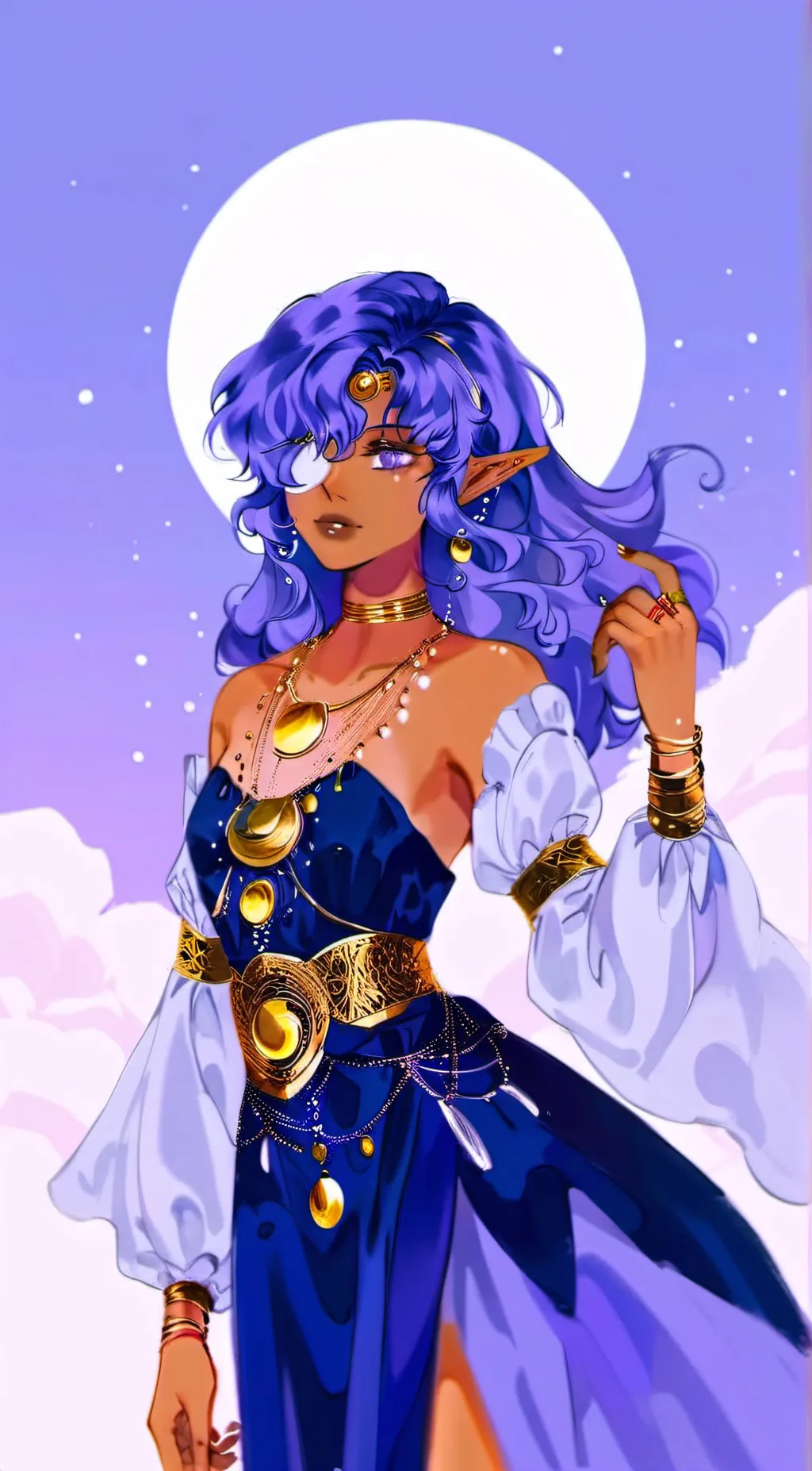 ai character: moon (my oc)  background