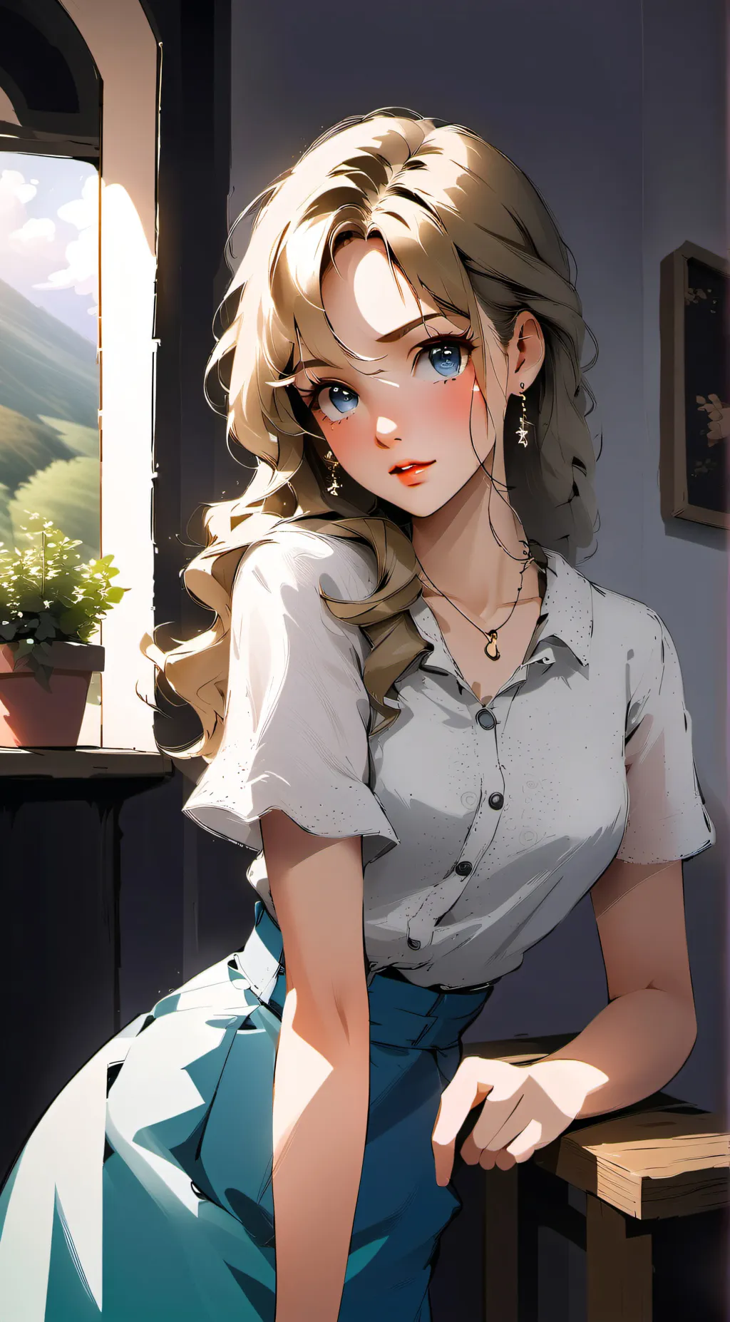 ai character: sky background