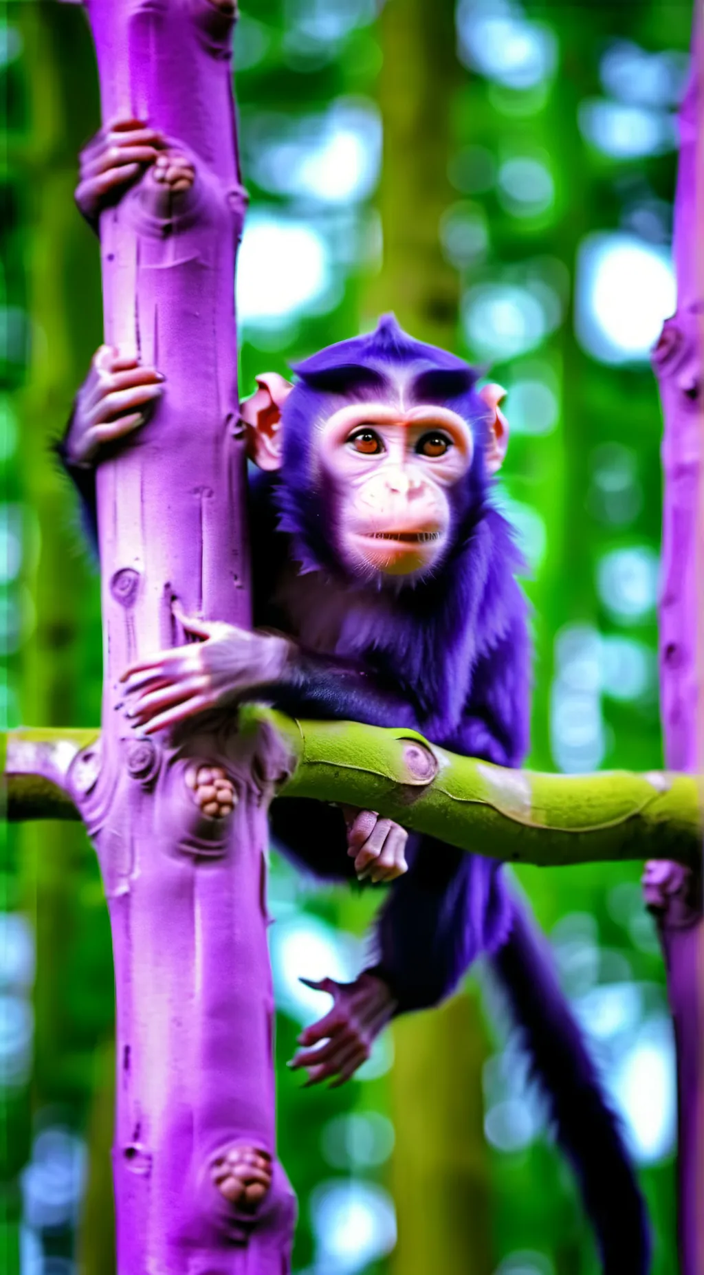 ai character: Rainbow background