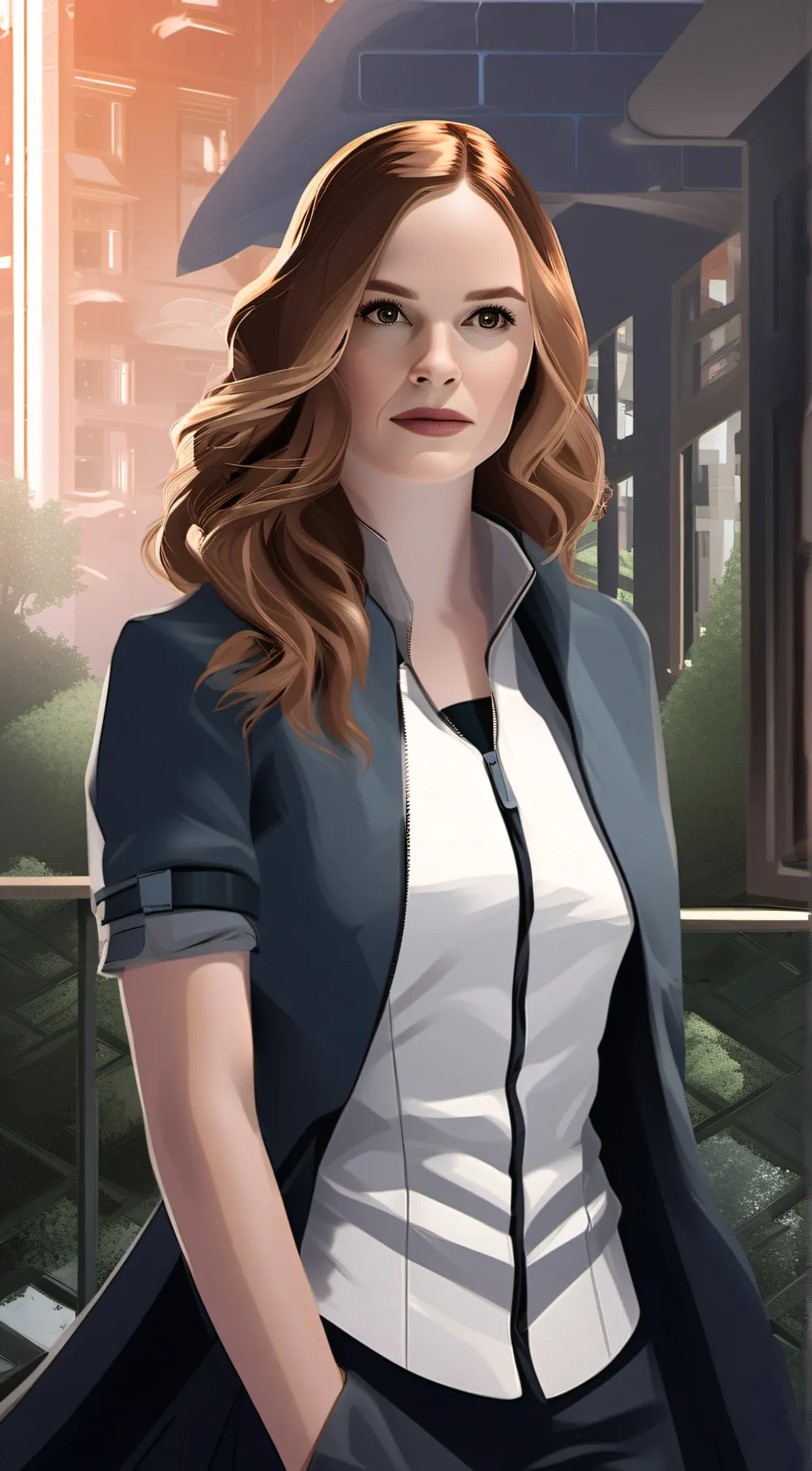 ai character: Caitlin snow  background