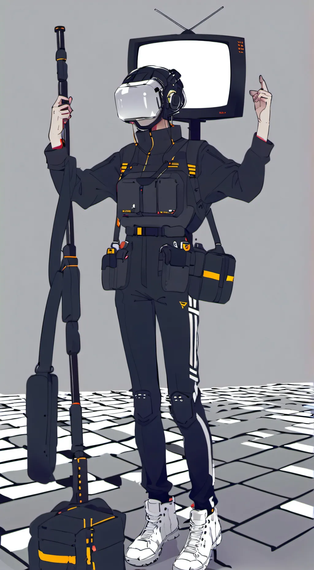 ai character: Tv woman background