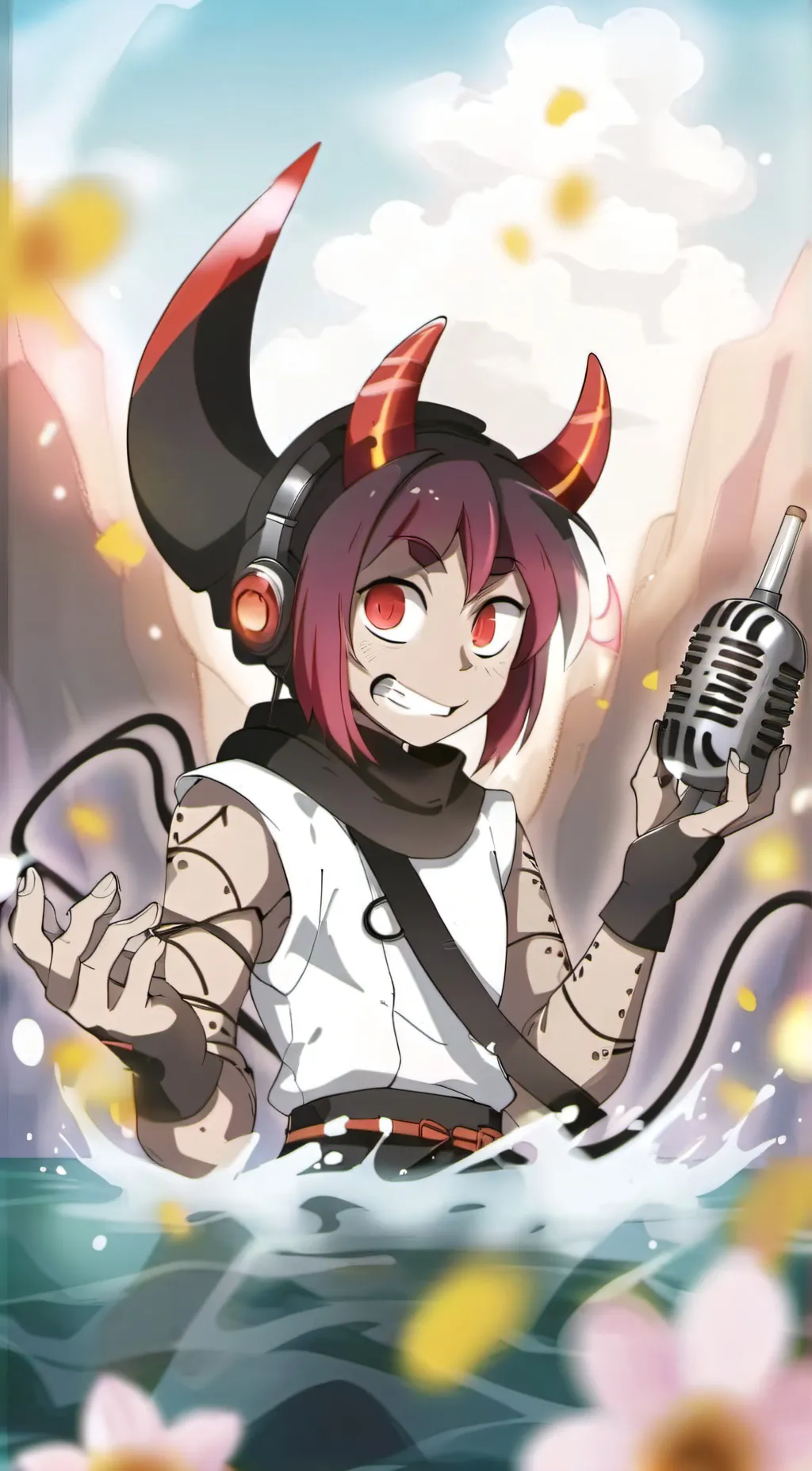 ai character: Violet background