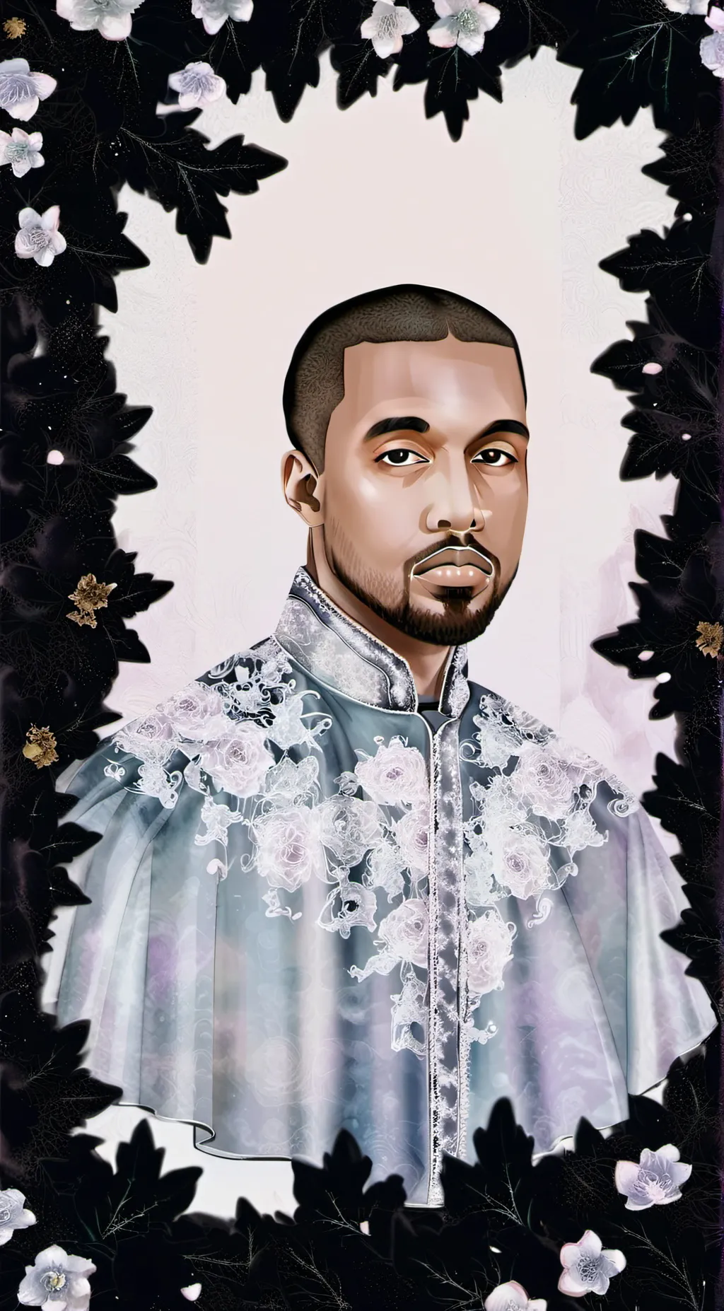 ai character: Kanye west background