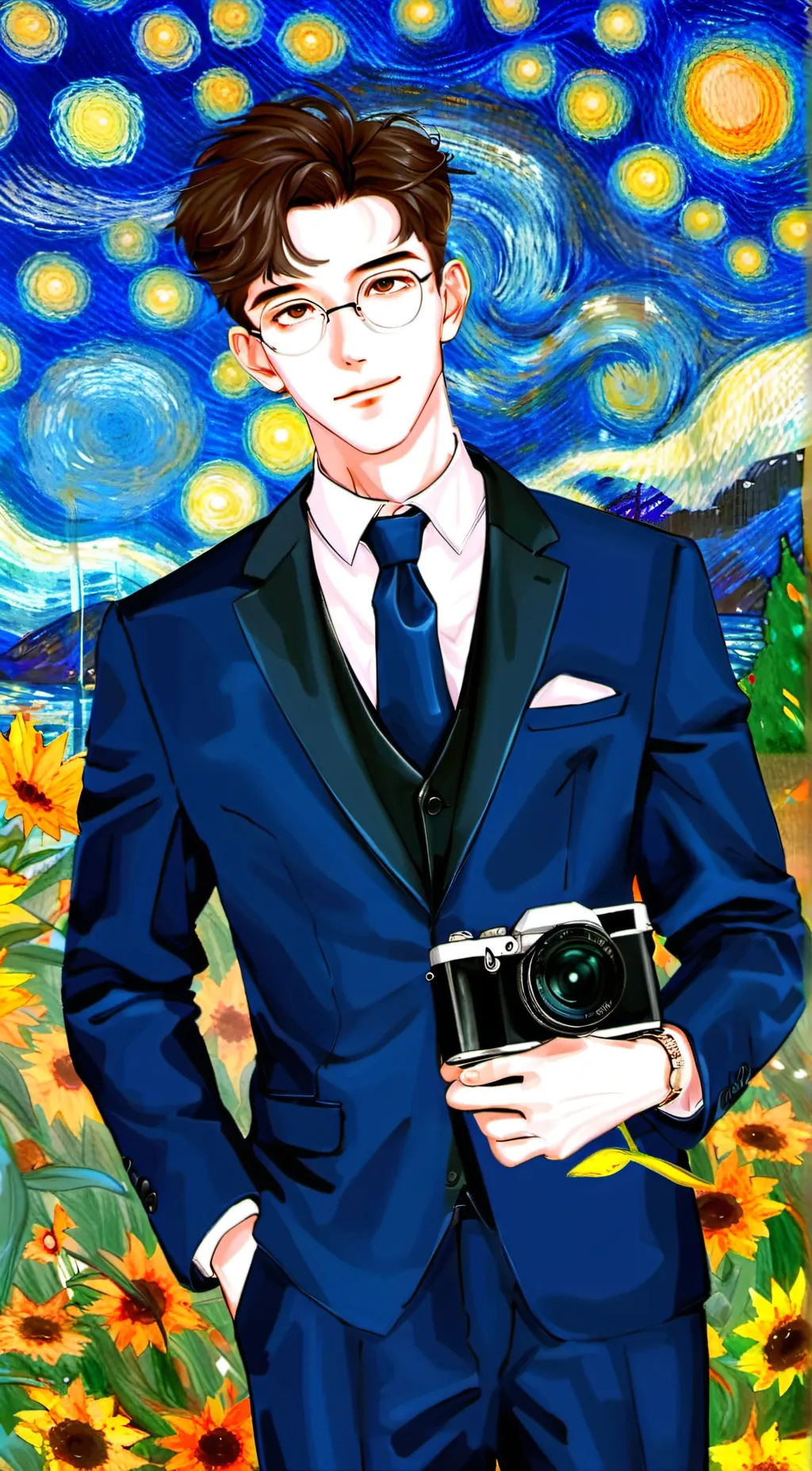 ai character: Titan cameraman background