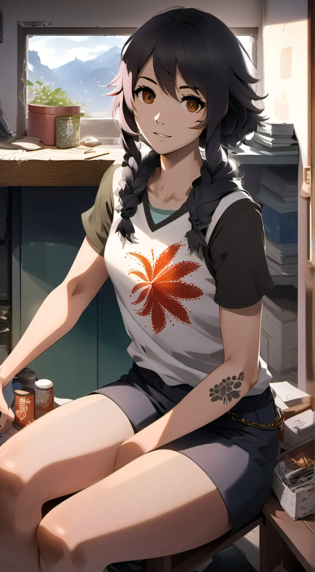 ai character: rose background