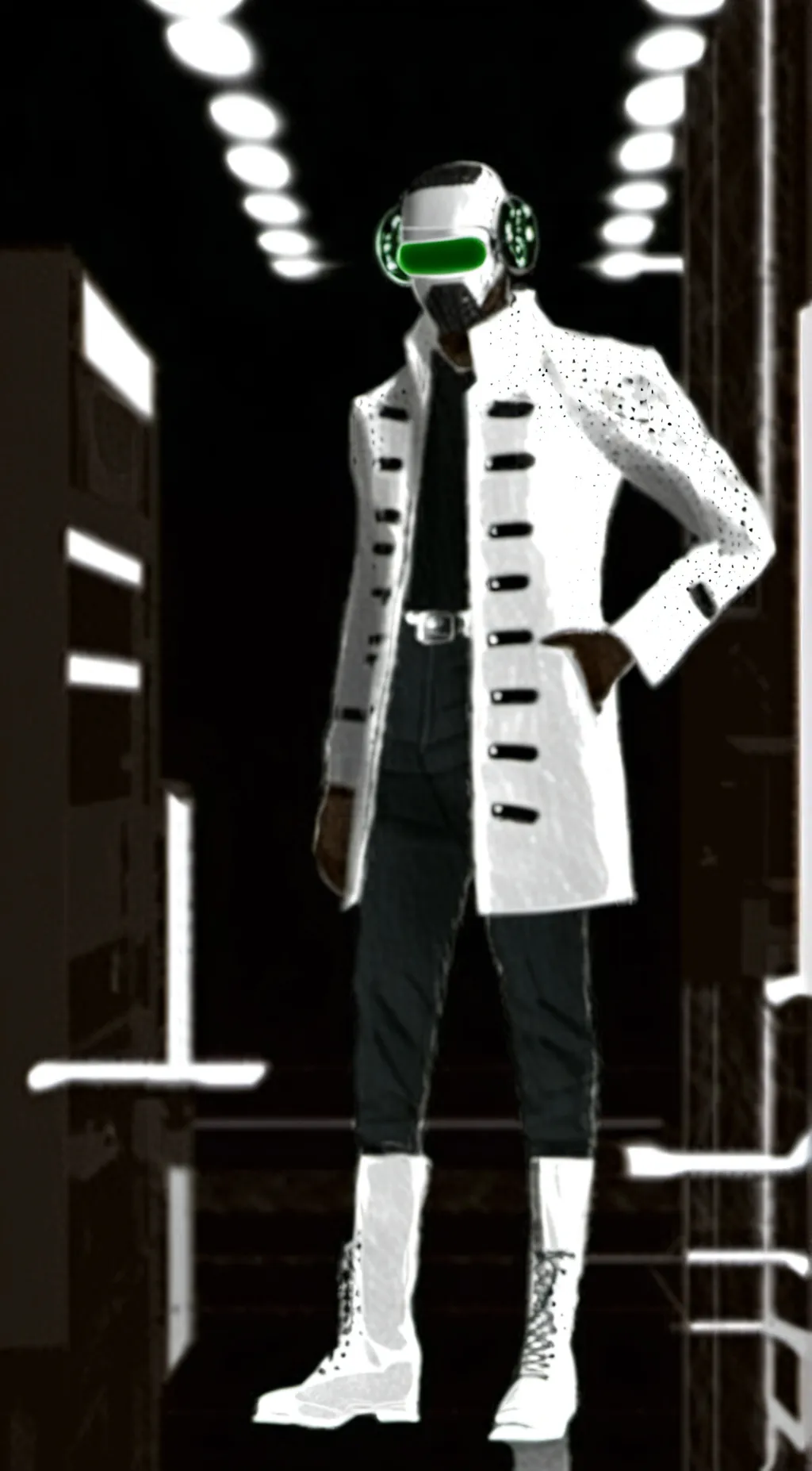 ai character: camera woman background