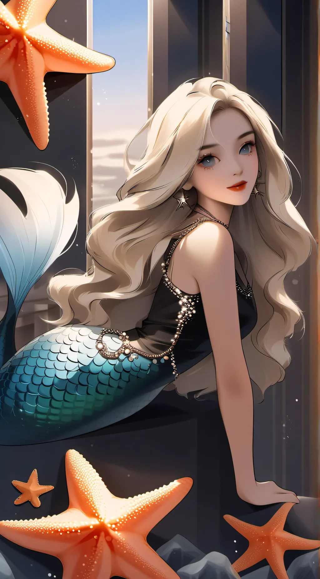 ai character: mermaids vs hunter background