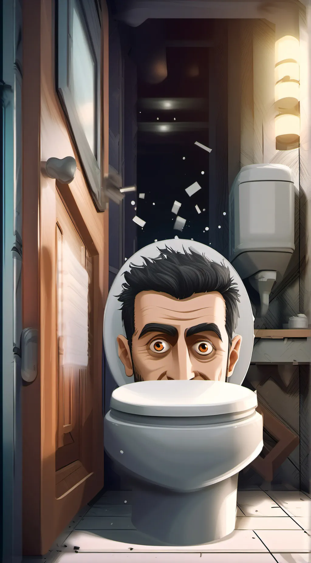 ai character: Skibidi  toilet  background