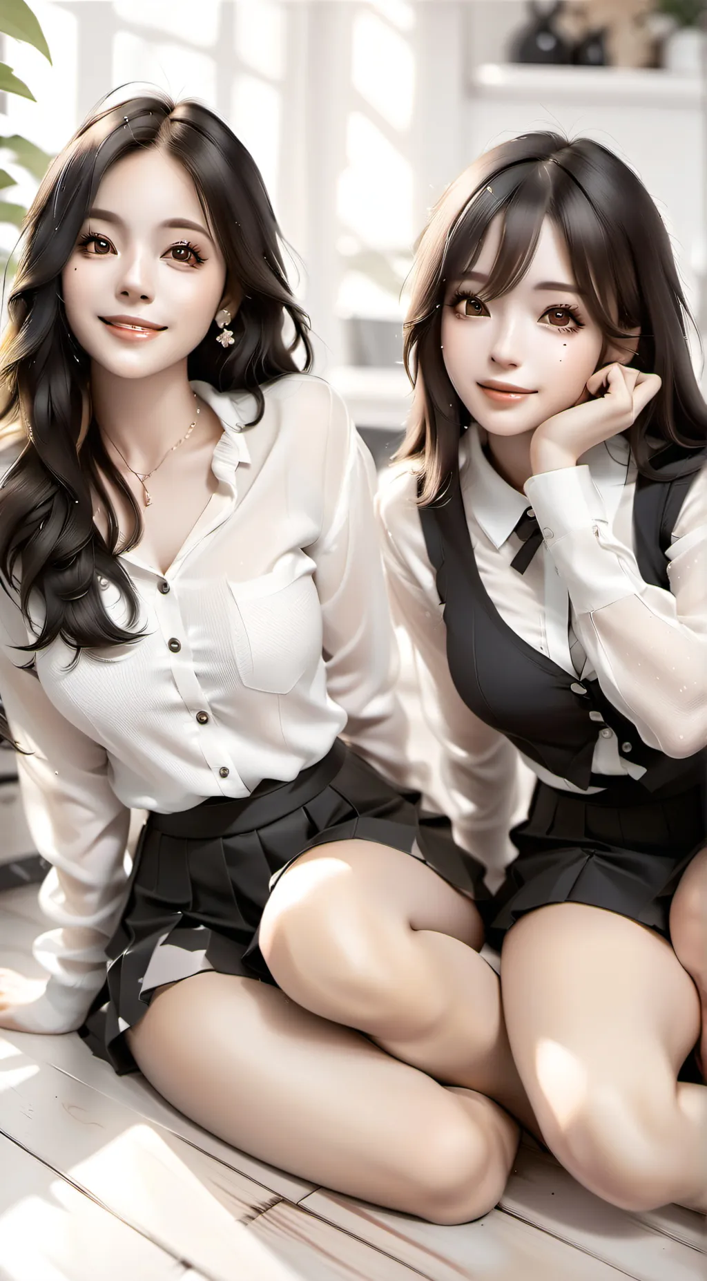 ai character: Emily and Lexi  background