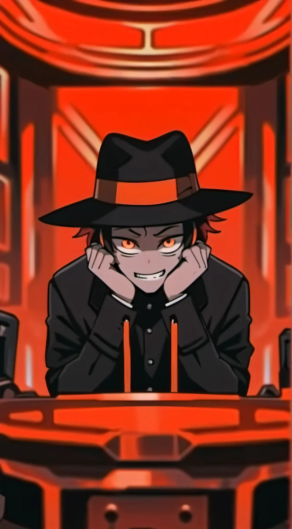 ai character: Black hat background