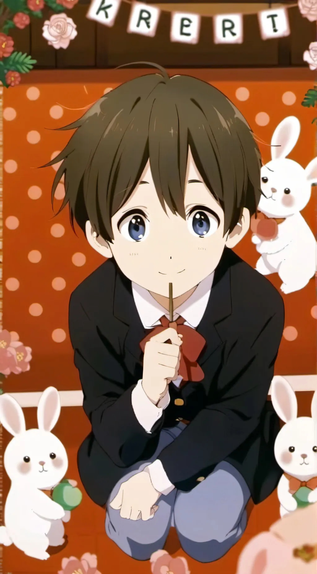 ai character: bunny school  background