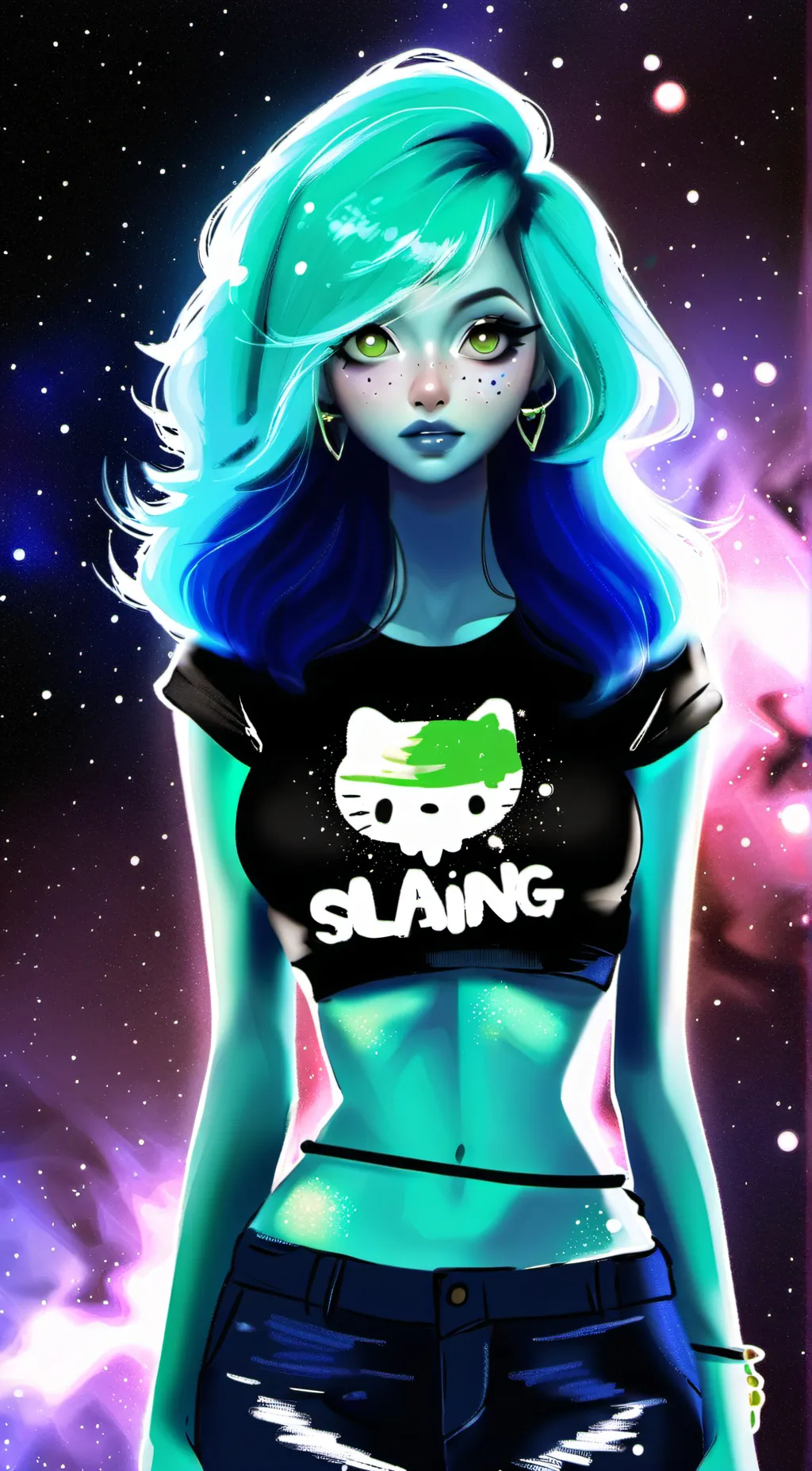 ai character: mint background