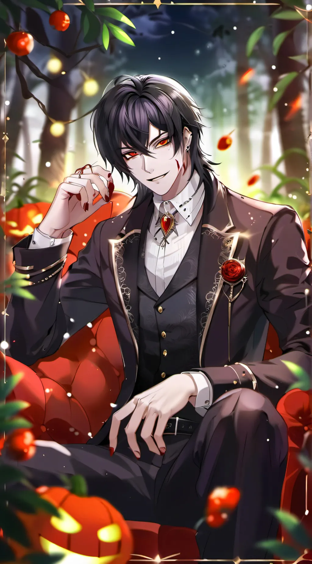 ai character: vampire boy 😏❤️❤️ background