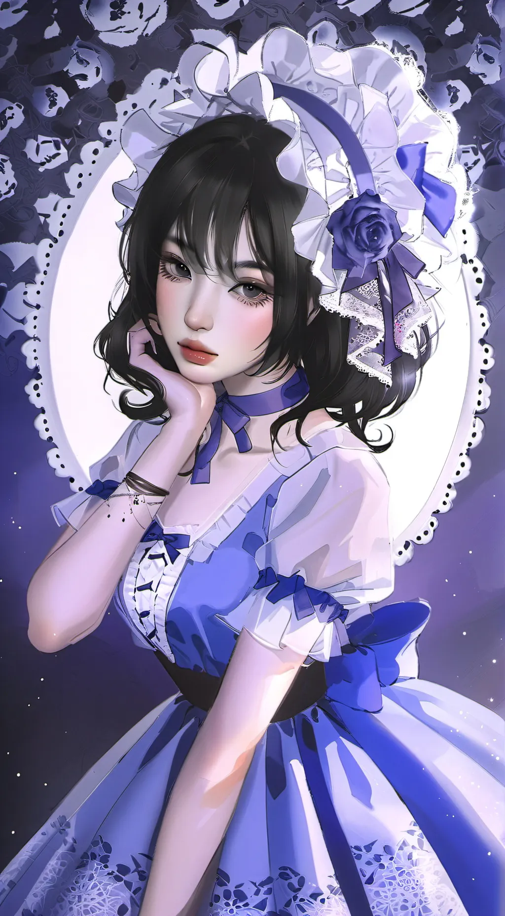 ai character: lavender background