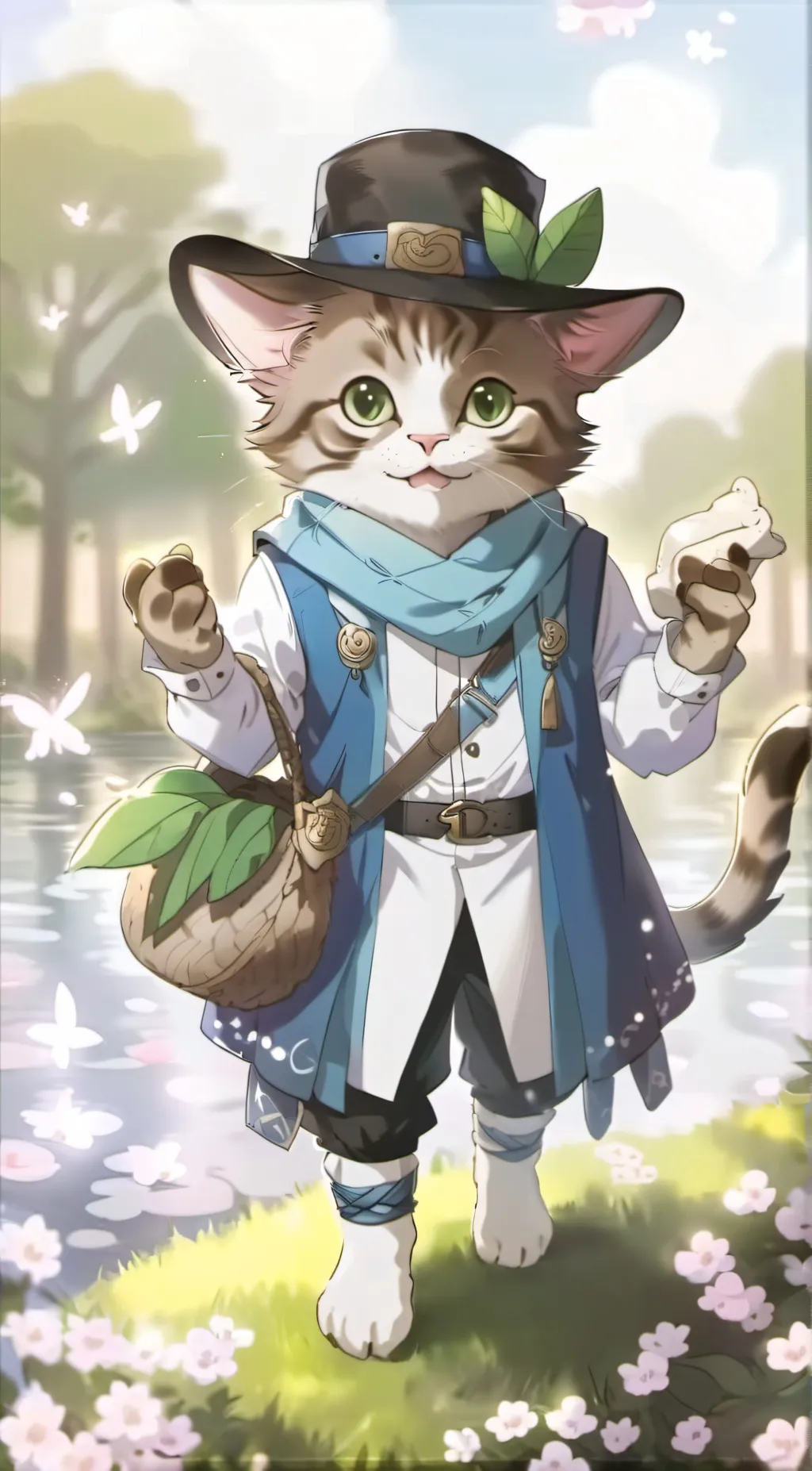 ai character: leprechaun cat background