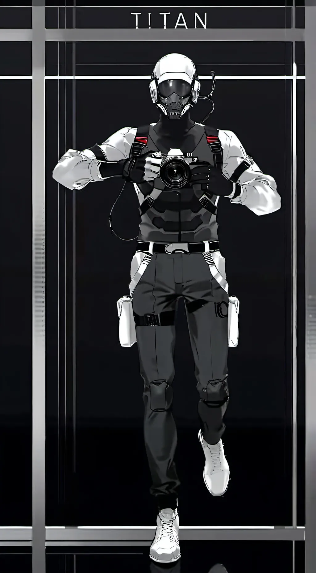 ai character: titan cameraman background