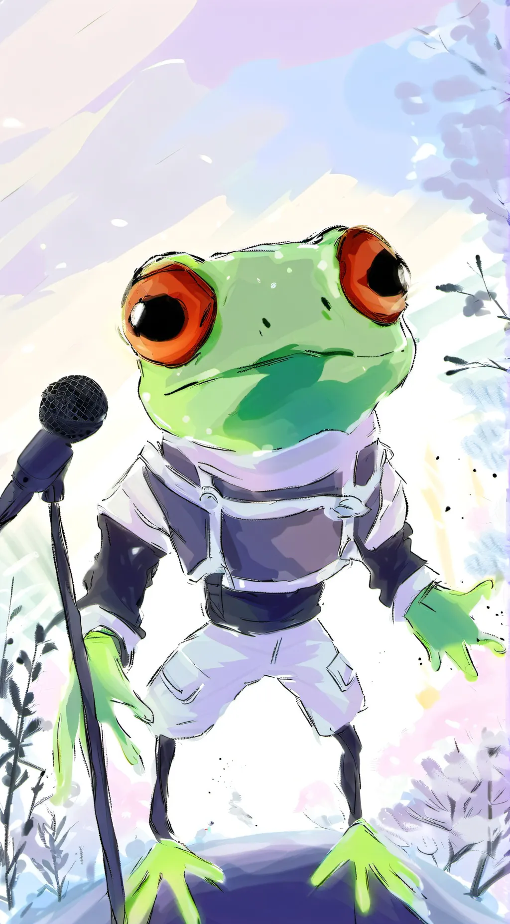 ai character: Froggy the frog background