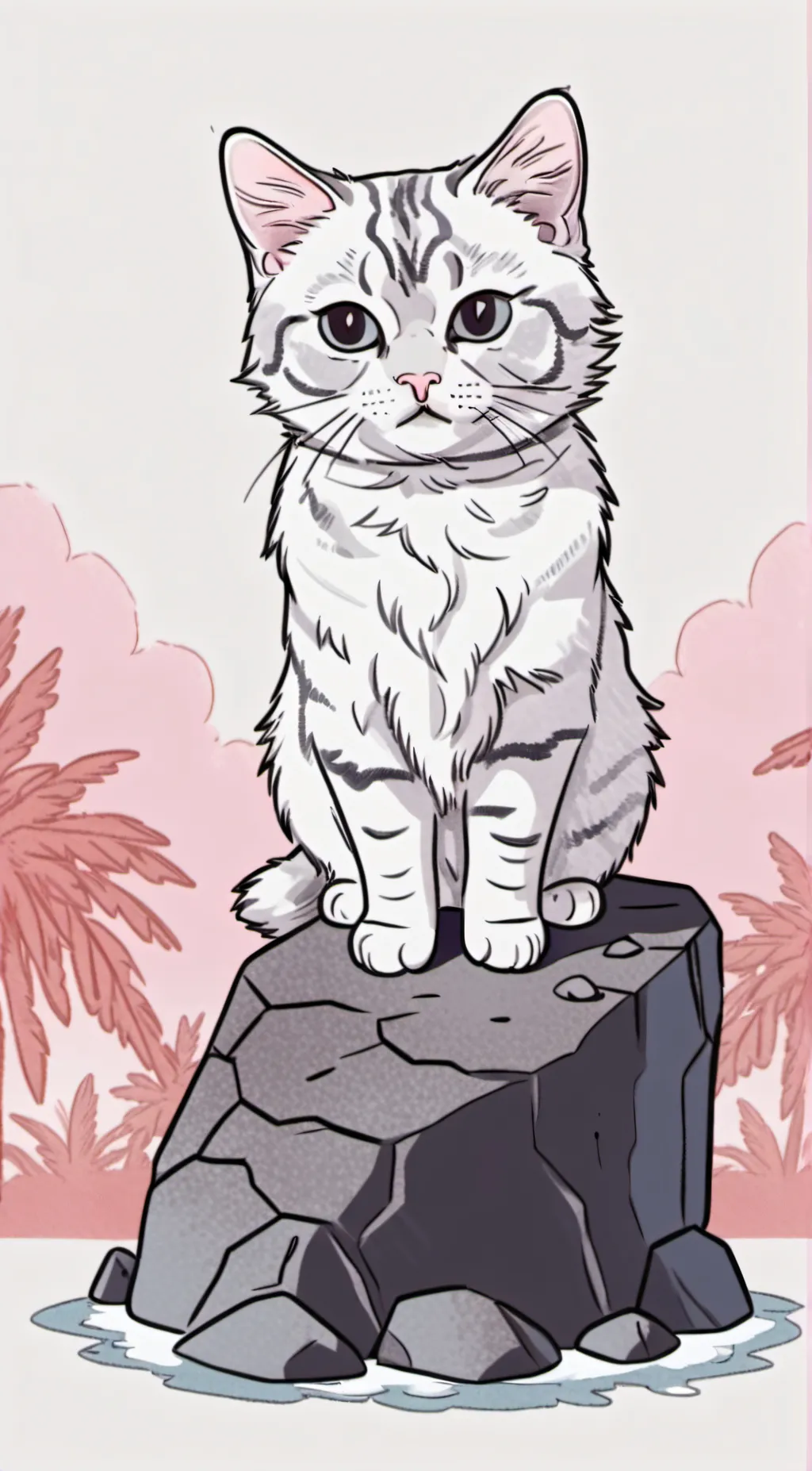 Talkie AI - Chat with Sad cat on rock 