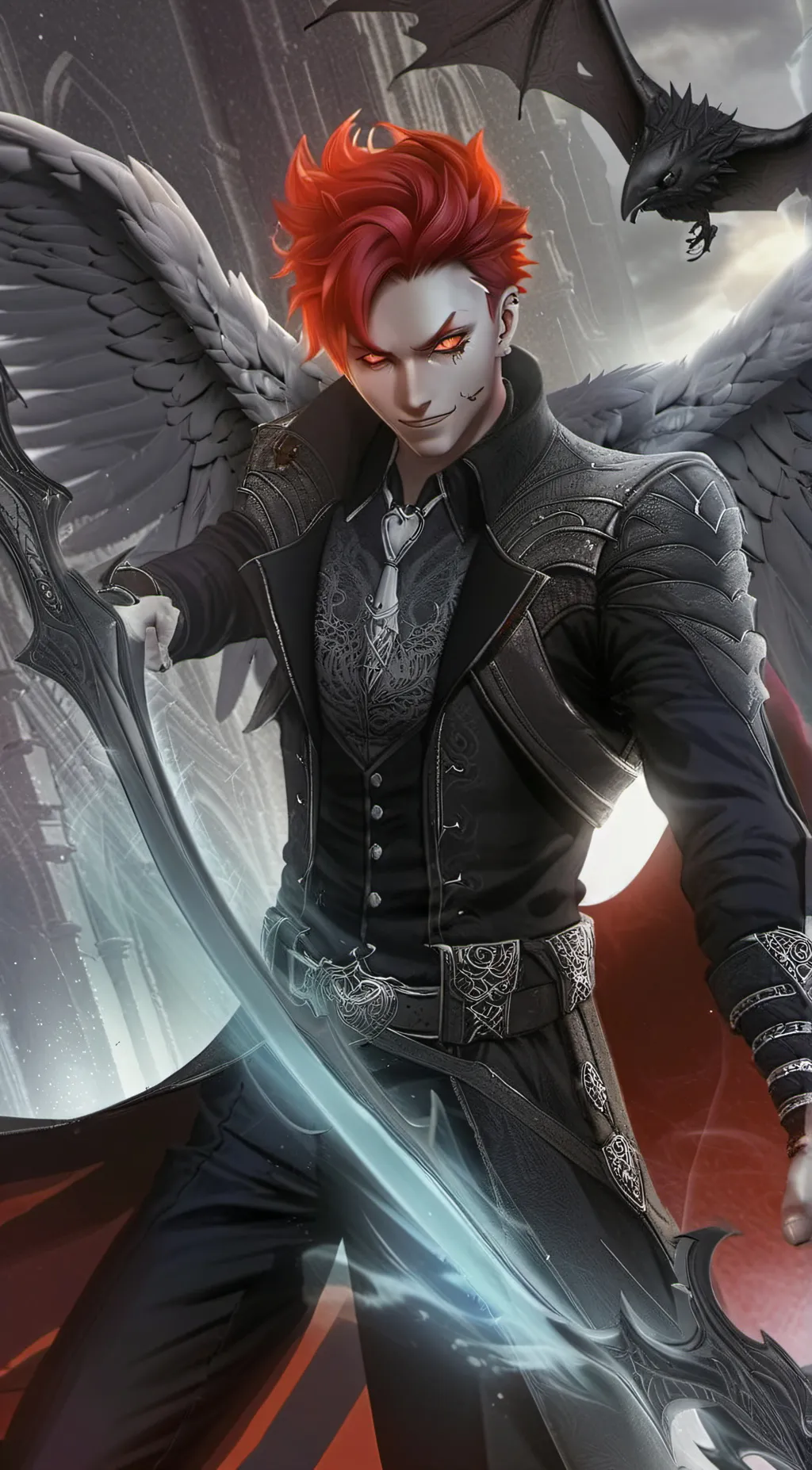 ai character: A and a kid  background