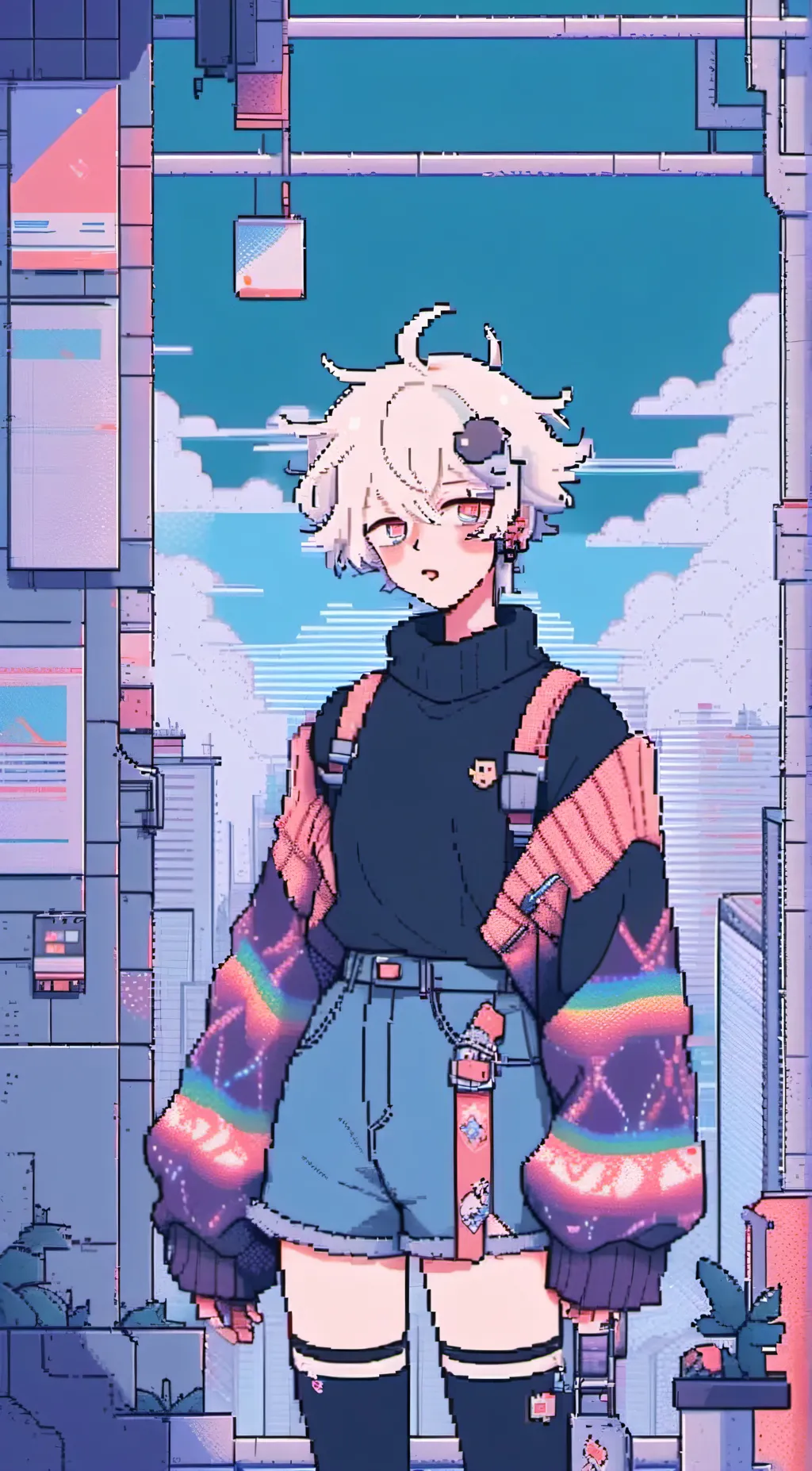 ai character: gojo (femboy)  background