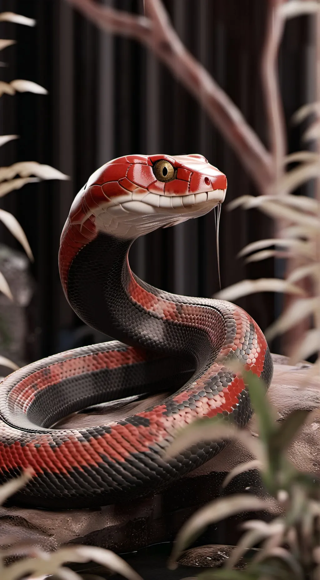 ai character: red snake background