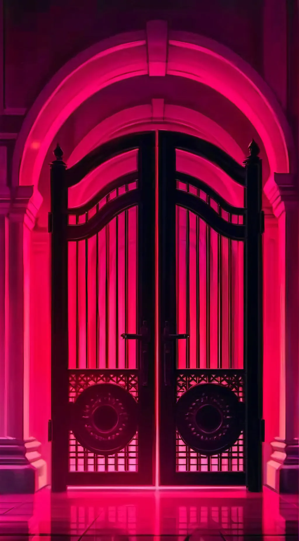 ai character: The hh gate hazbin background