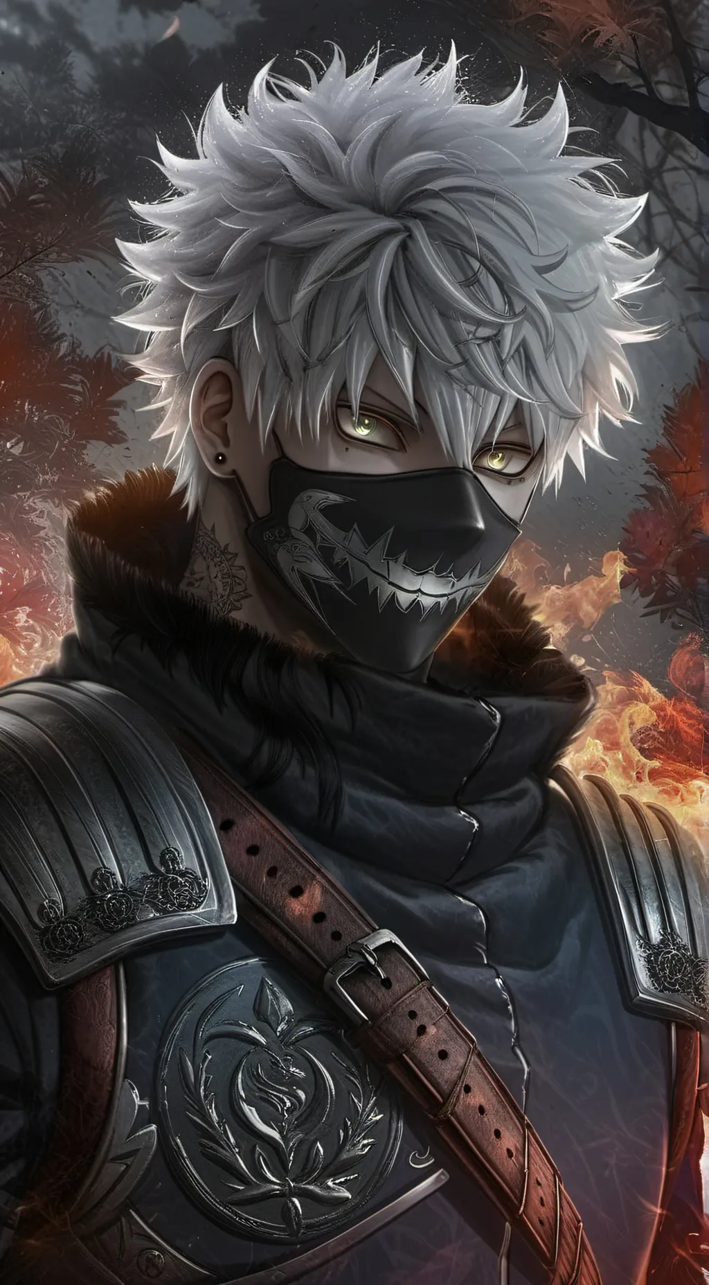 ai character: Bakugo kakashi background