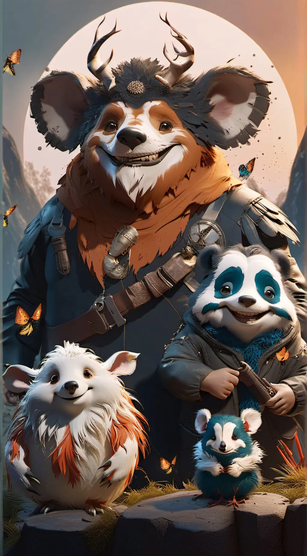 ai character: ~Smiling critters~ background