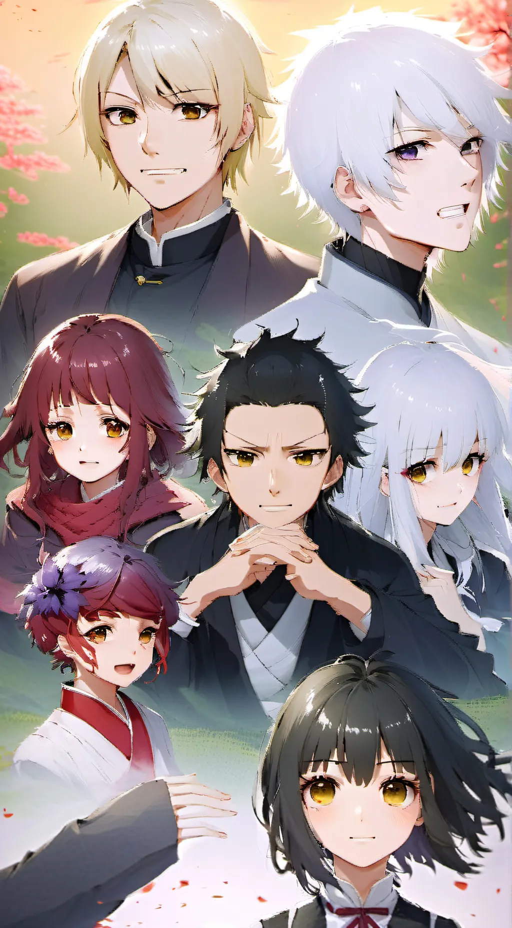 ai character: KNY demon slayer background