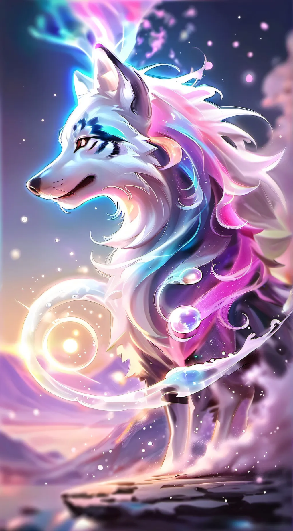 ai character: wolf god background