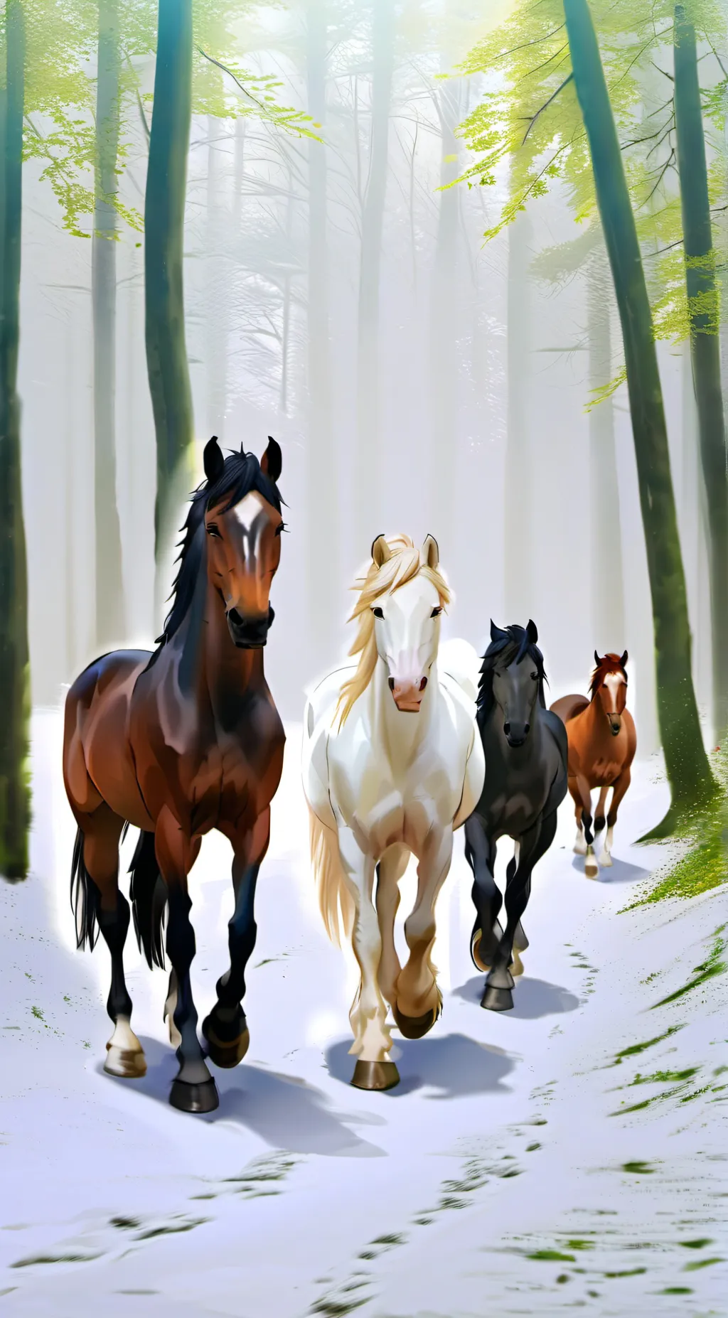 ai character: Wild horse herd background