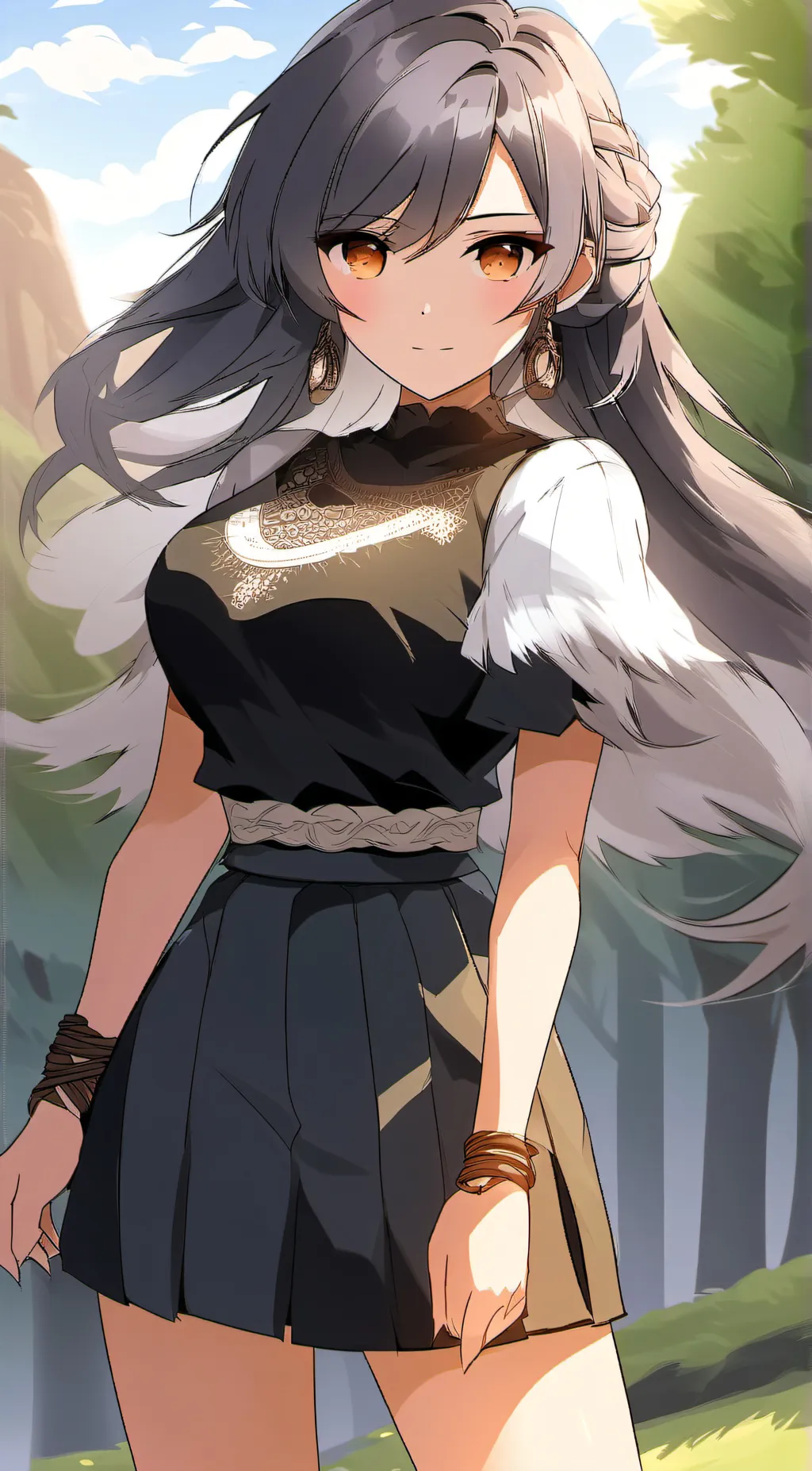 ai character: Mha + random world background