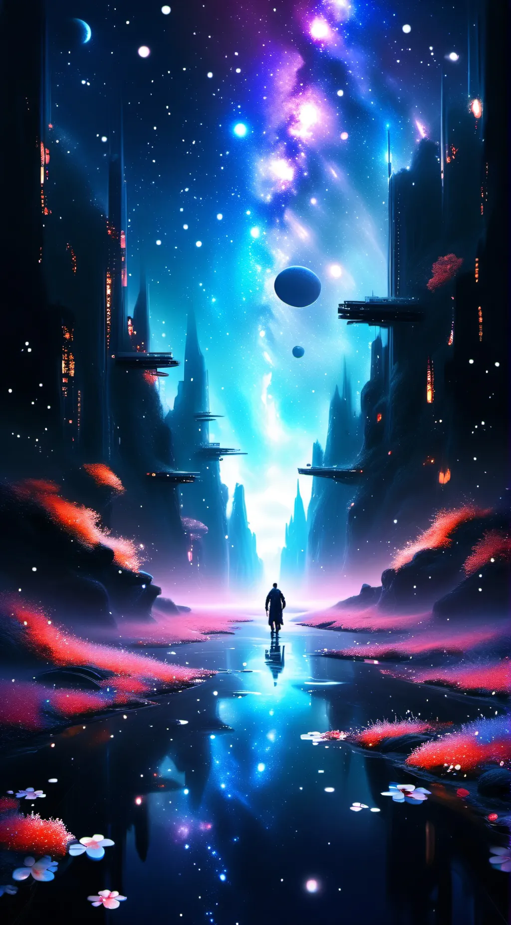 ai character: galaxy  background